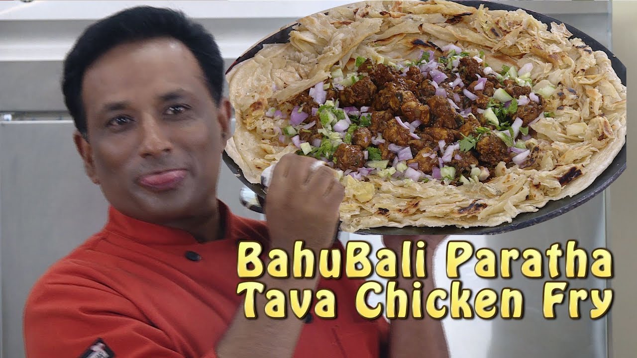 Chicken Fry And Roast Recipes 17 - Bahubali Paratha with Tasty Tava Chicken Fry | Vahchef - VahRehVah