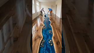 Epoxy River Floor Transformation 🌊 Luxury Interior Makeover #luxuryinterior