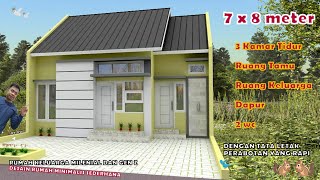 Desain Rumah Minimalis Sederhana 7x8 Meter - 3 Kamar Tidur