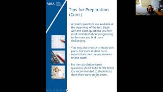 Information MBA Comp Exam Information Session Update