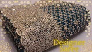 ARNG-4054 "The Peacock Blue" Premium Designer Saree||Georgette||Crystals||Zari Embroidery