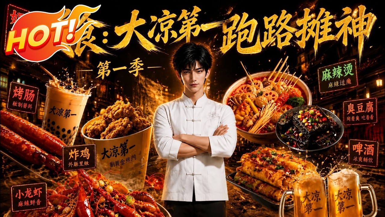 ⚡【新番速递】《美食:大凉第一跑路摊神》大凉王朝皇帝排队买臭豆腐,华山之巅奶茶配炸鸡,带上霓虹灯小吃车穿越古代去摆摊 #漫剧 #穿越 #玄幻 ...