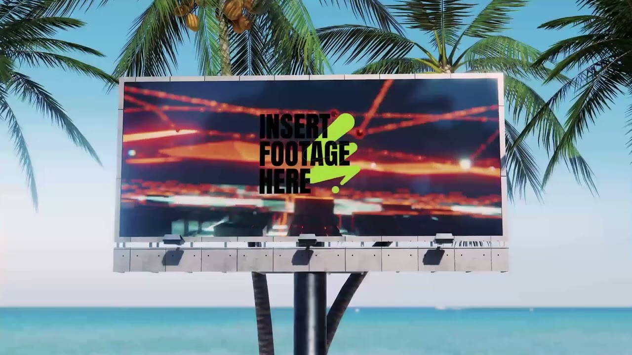 Beach Billboard Mockup | After effects templates free