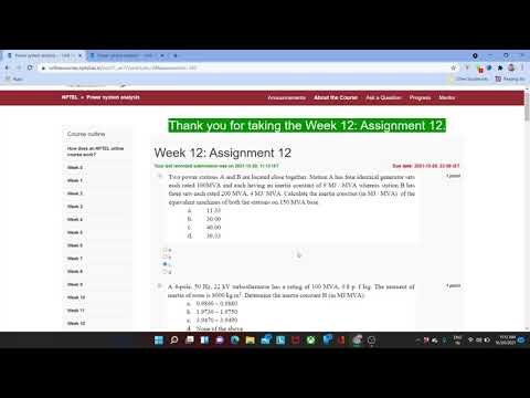 Power System Analysis Assignment | Week 12 | NPTEL 2021