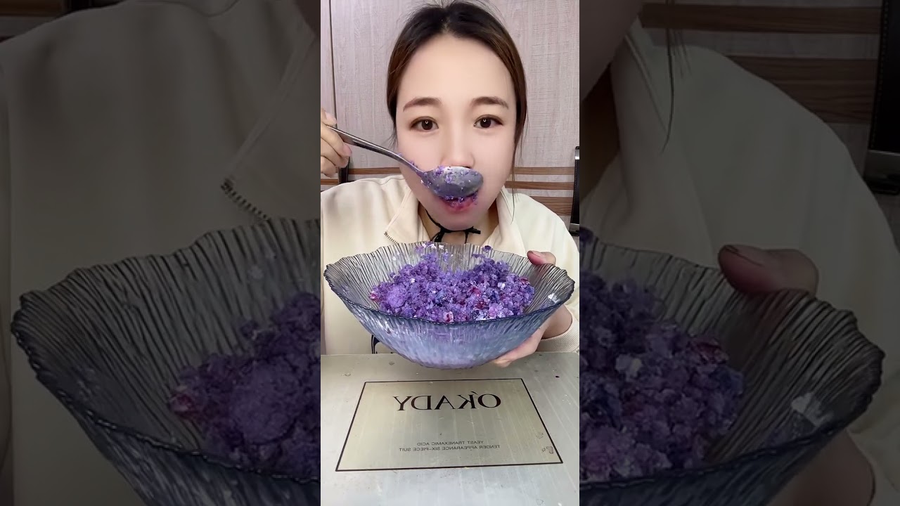 Purple ice eating ASMR 
