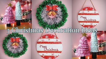 3 Christmas Decoration Craft Ideas | Christmas Decoration From Waste Materials | Palak Bhatnagar