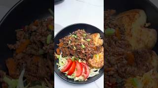 Loaded Smashed Baby Potatoes with Turkey Mince