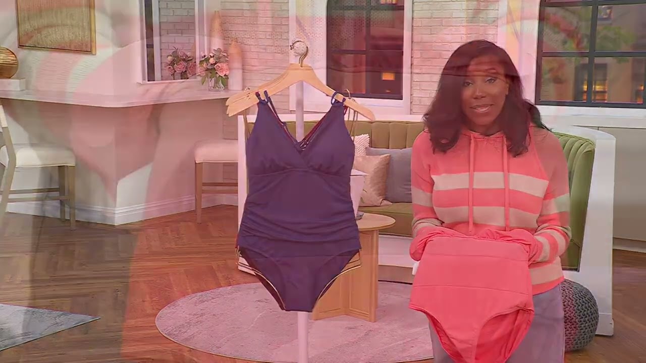 Jantzen Surplice Neck Strappy Back One-Piece Swimsuit on QVC - YouTube