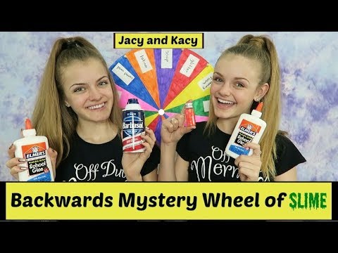 Backwards Mystery Wheel Of Slime Challenge Jacy And Kacy