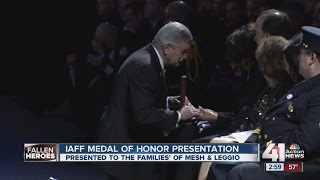 IAFF Medal of Honor presented to the families of Larry Leggio and John Mesh