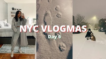NYC VLOGMAS day 6: snow day, trader joes haul, new hair and nails!