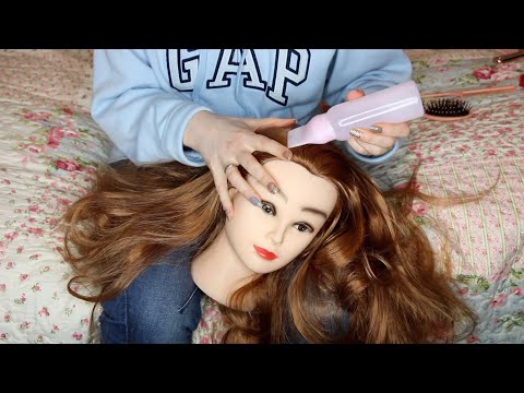 ASMR Hair Brushing | Detangling Scalp & Hair Treatment, Scratching, Hair Styling (No Talking)