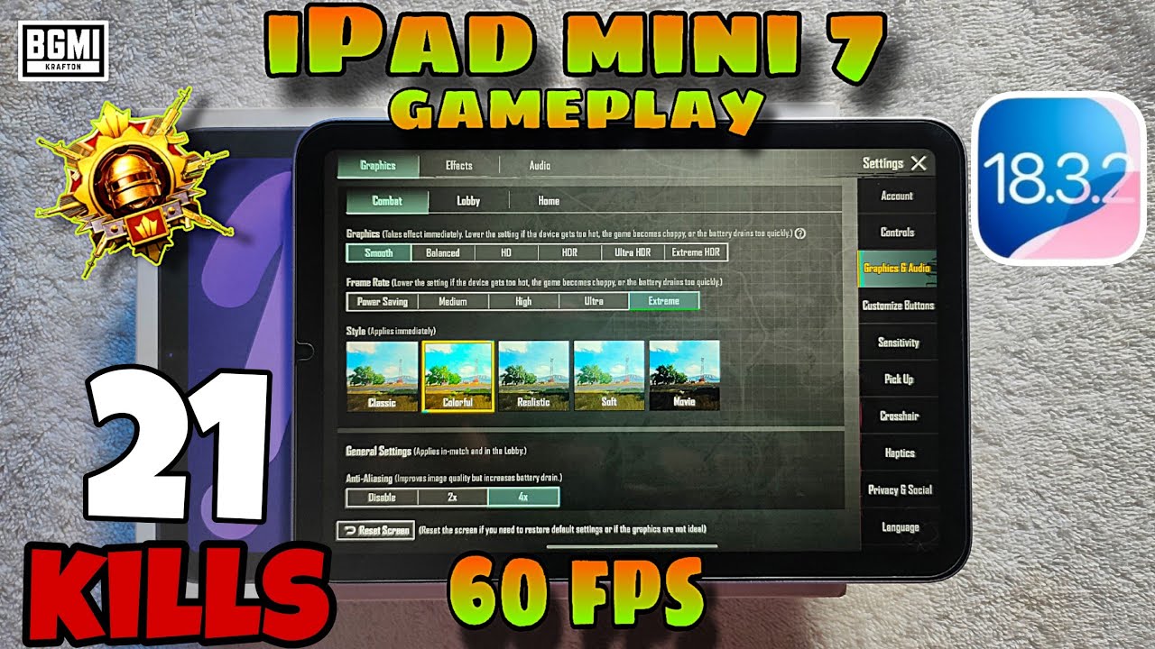 iPad mini 7 BGMI TEST after iOS 18.3.2 | Lag? | iOS 18.3.2 Review