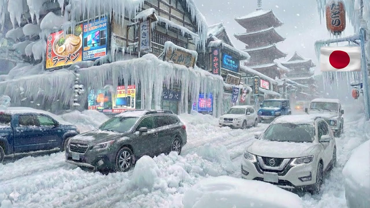 Hokkaido, Japan Hit by Severe Snowstorm! 106 km/h Winds and Blizzards in Sapporo