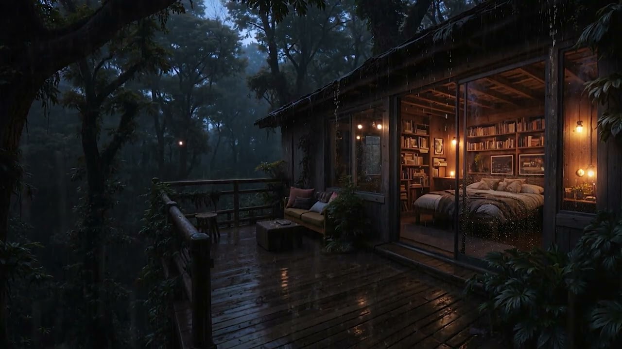 8 Hours Natural Soft Rain | Stress Relief, Gentle Yoga & Cozy Isolation 🌧️🕯️