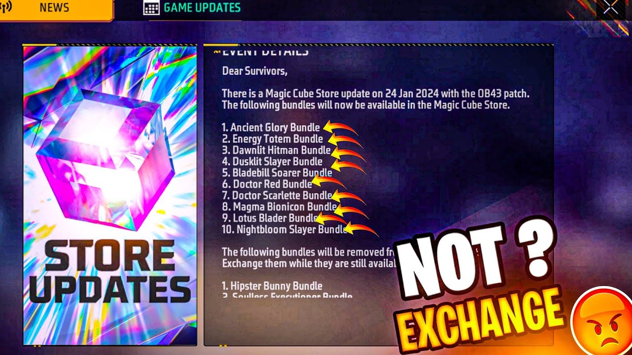 Magic Cube Store Upgrade Announcement||Kon Kon Se Bundle Ane bale Hai ?] Free Fire [🙄