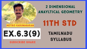 11th Std Maths Ex.6.3(9) Find the Eqn of a st line parallel to 2x+3y=10 and which is such that sum