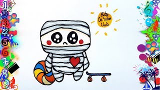 Como Dibujar Momia Kawaii Facil Para Niños Dibujos Momia De Halloween