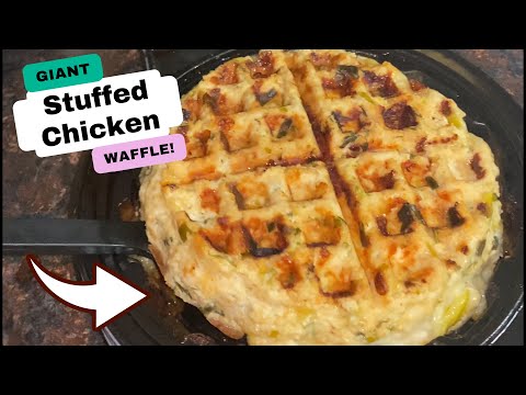 Large 7-inch Stuffed Chicken Waffle in Wafflizer 🟡 @CookingGizmos