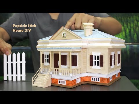 How to Make Modern Popsicle Sticks House - Building Popsicle Stick Mansion  