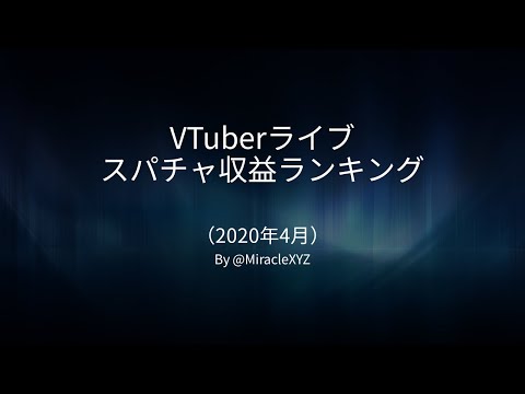 【VTuber】スパチャ収益ランキング（2020年4月）