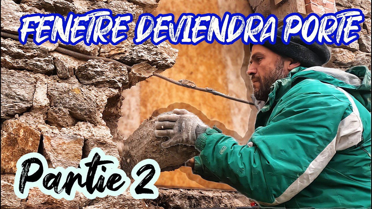 🇫🇷 Transformer une fenêtre en porte-fenêtre — ouverture du mur en pierres (Partie 2) [S2 EP11]