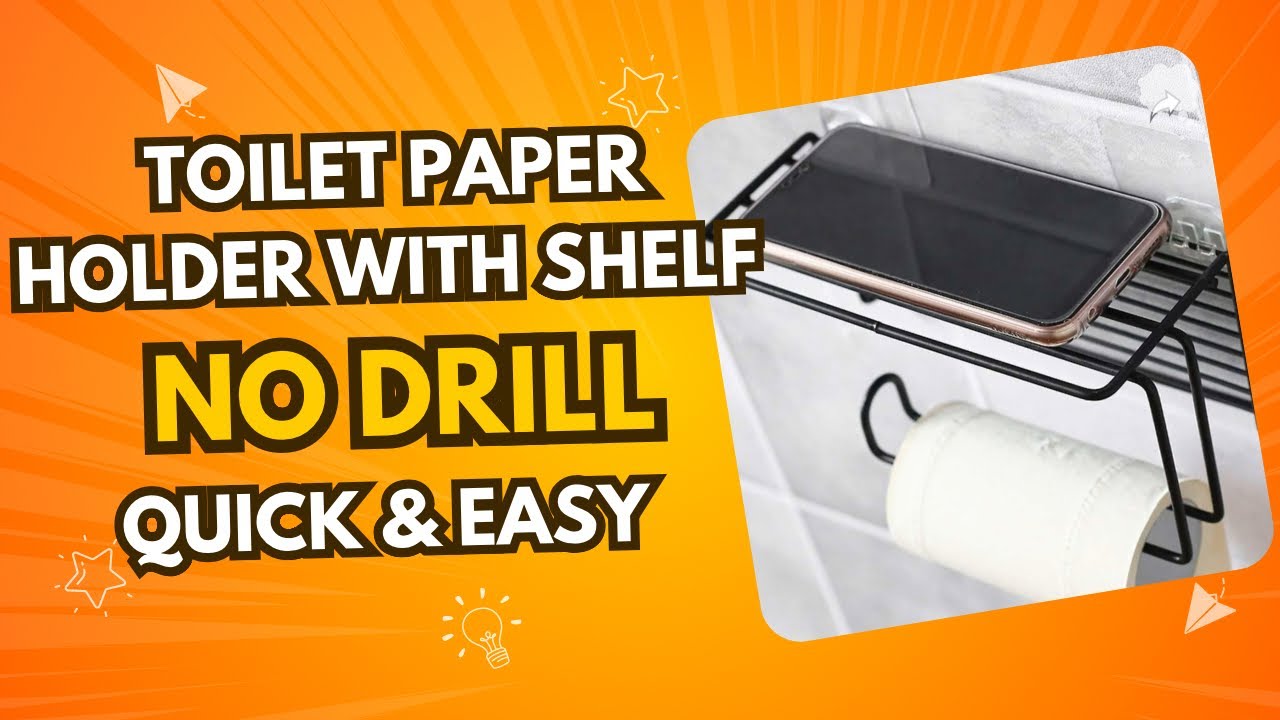 No-Drill Toilet Paper Holder with Storage Shelf! | Best Self-Adhesive Wall Mount Paper Holder 2024