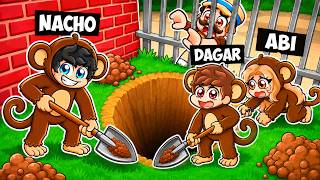 Escapamos del ZOO de Monos Cavando un TÚNEL en Roblox!