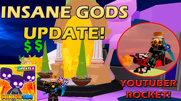 INSANE GREEK GOD UPDATE & YOUTUBER ROCKET - Roblox Minion Simulator