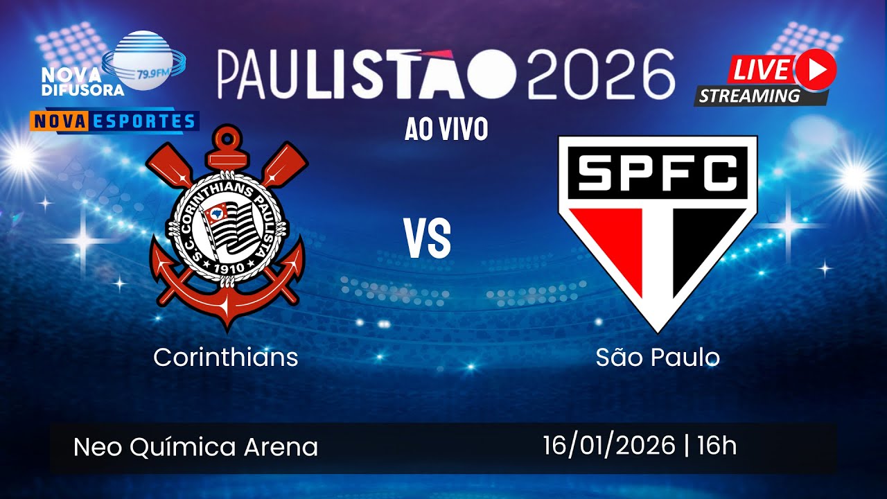 🔴 CORINTHIANS X SÃO PAULO AO VIVO | PAULISTÃO 2026 - 3ª RODADA | ACOMPANHE EM TEMPO REAL