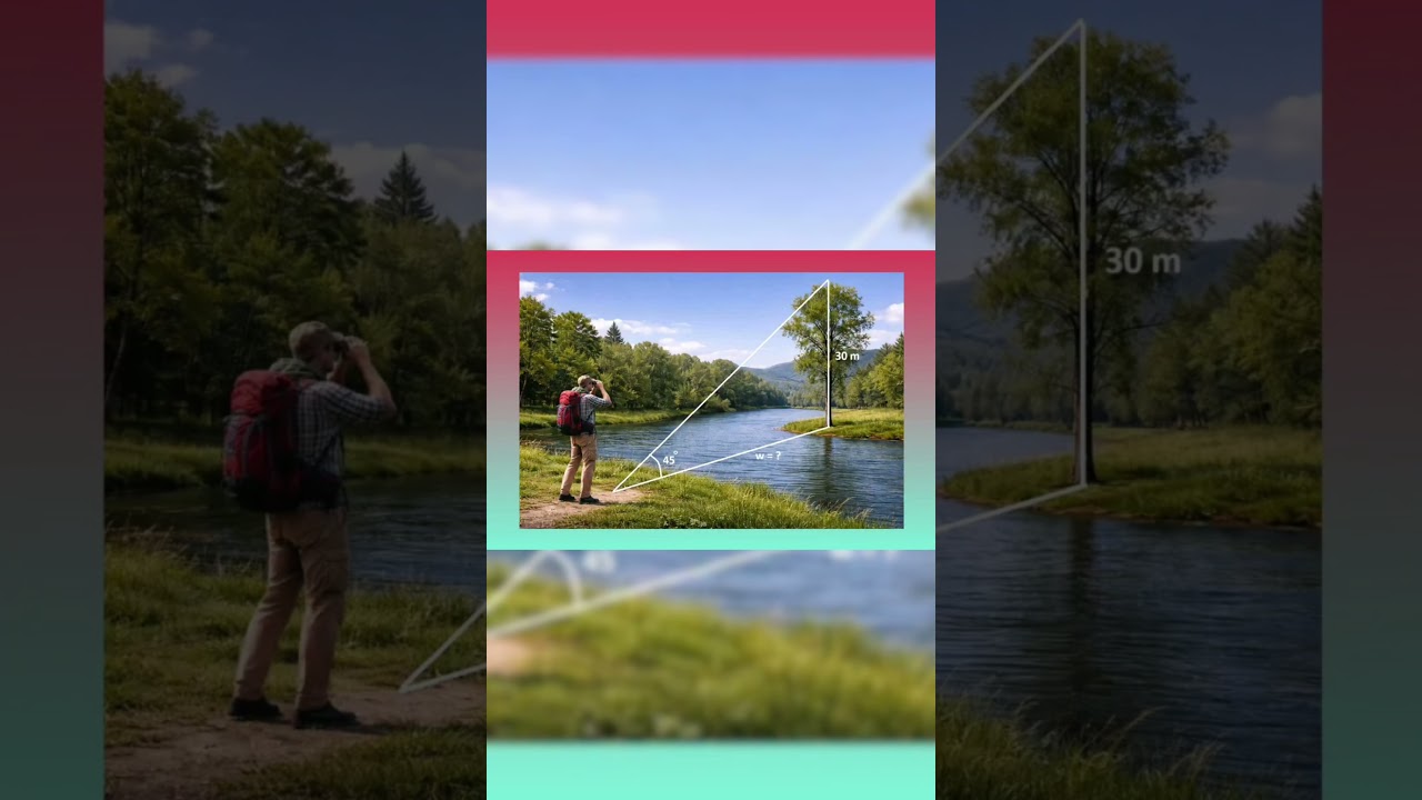 45° Angle Puzzle 🤯 | River Width Find Karo 