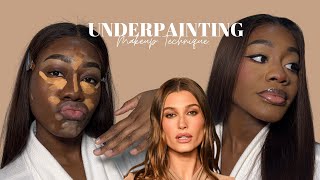 TRYING UNDERPAINTING || THE VIRAL MARY PHILLIPS TECHNIQUE (HAILEY BIEBER MAKEUP)