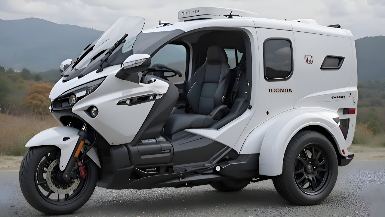 Электрический трёхколёсный кемпер Honda Gold Wing 2025 года – футуристическая туристическая машин...