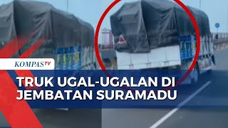 Detikdetik Aksi Berbahaya Truk Ugalugalan Di Jembatan Suramadu