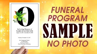 Funeral Program Sample With No Photo - Graceful Design