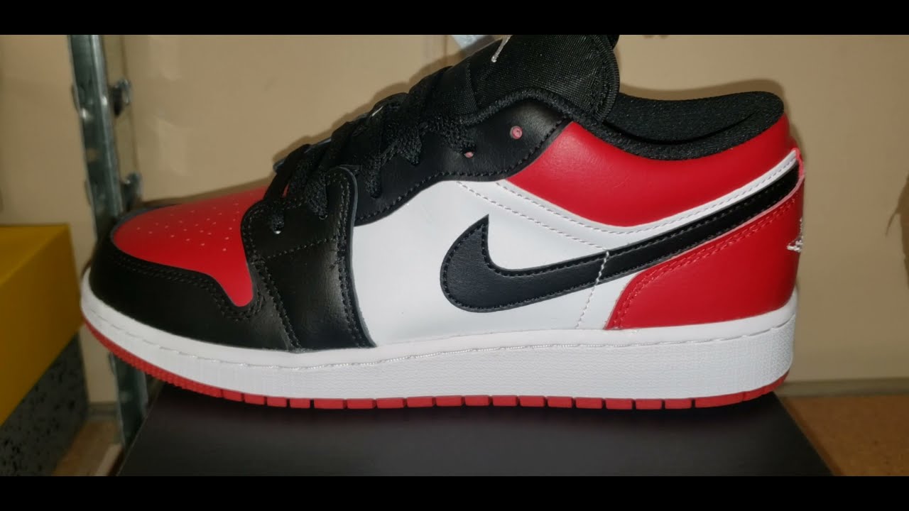 Jordan 1 Low Bred Toe (GS) - YouTube