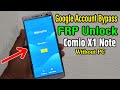 Comio x1 note frp unlock or google account bypass easy trick without pc