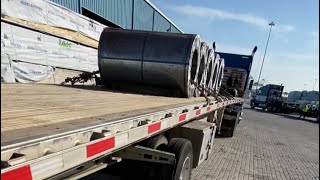 Flatbed trucking: securing 5 9,600lb coils loaded back to back