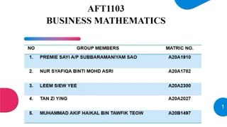 AFT1103 Business Mathematics Presentation by Group 4