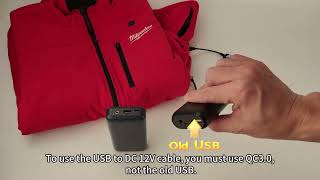 Milwaukee Heated Jacket Hack! USB to DC Cable for 12V Power