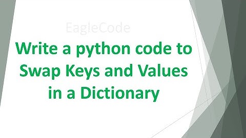 Write a python code to swap Keys and Values in a Dictionary #coding #pythoncode  #interview