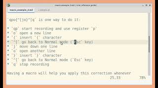 Vim Macro: example 2