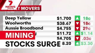 Mining stocks drive ASX rally higher | 7NEWS
