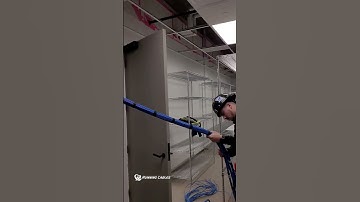 Network Cable Installation with the Running Cables Team #cable #cisco #cabling #edit #viral #shorts