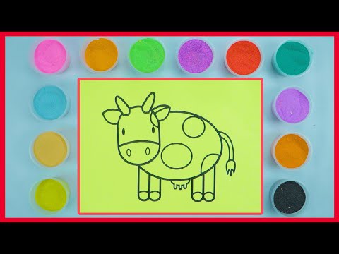 Video Tô Màu Tranh Cát Con Bò Sữa Dễ Thương | Sand painting... - youtube