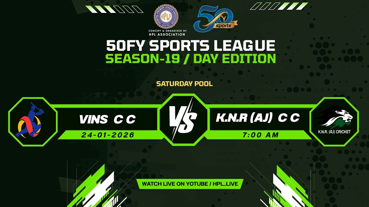 ( VINS  C C v.s  K.N.R (AJ)  C C ) | MATCH - 5 | 50FY SPORTS LEAGUE SEASON-19 DAY EDITION