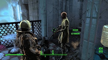 Fallout 4 - Gattling Laser Gun (via Brotherhood of Steel Commander) Super Mutant Combat Gameplay PS4