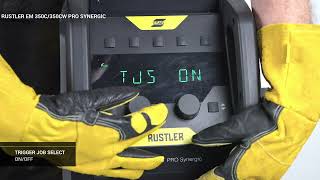 Display And User Interface Overview - Esab Rustler Mig Pro 350C Synergic Air-Cooled Mig Welder