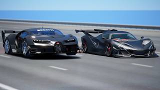 1,000KMH!!! Bugatti Vision GT vs Apollo Intensa Emozione DRAG & TRACK RACE