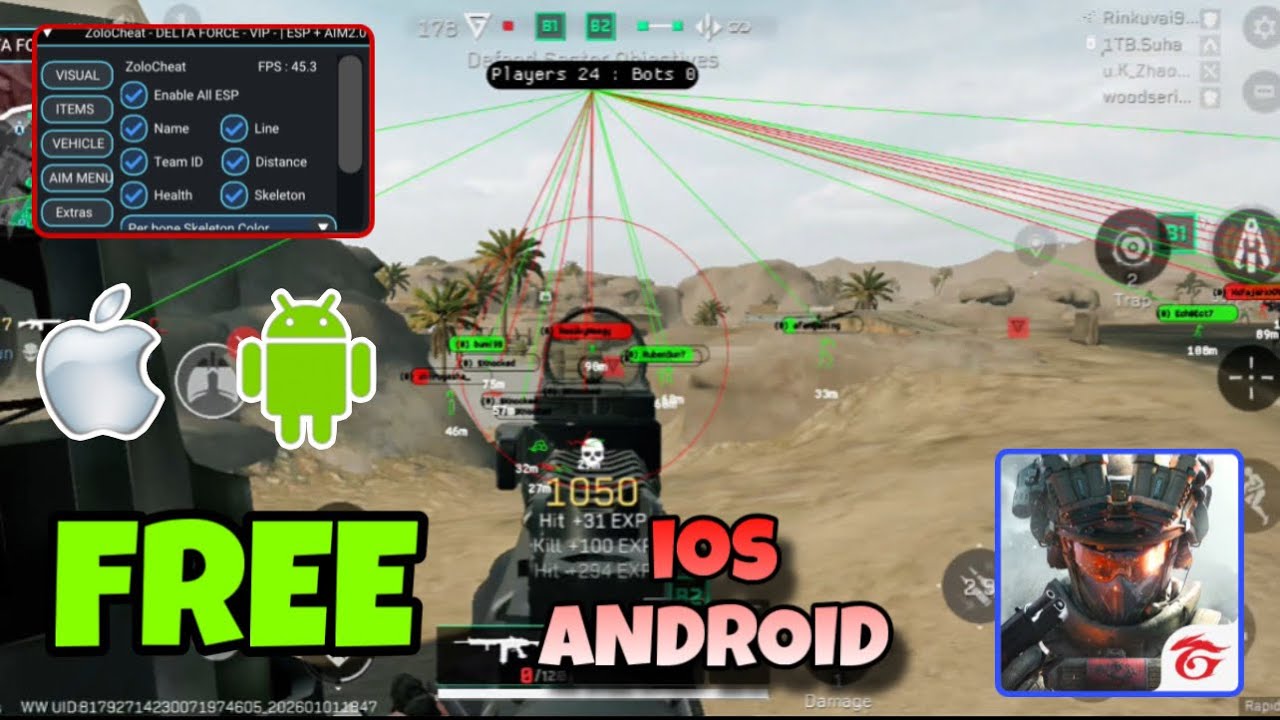 DELTA FORCE MOD MENU | DELTA FORCE MOBILE AIMBOT | GLOBAL & GARENA HACK ESP WALLHACK FREE VIP CRACK
